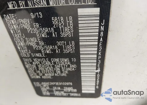 2014 Nissan Quest Sl from USA, damaged, VIN JN8AE2KP3E9102976